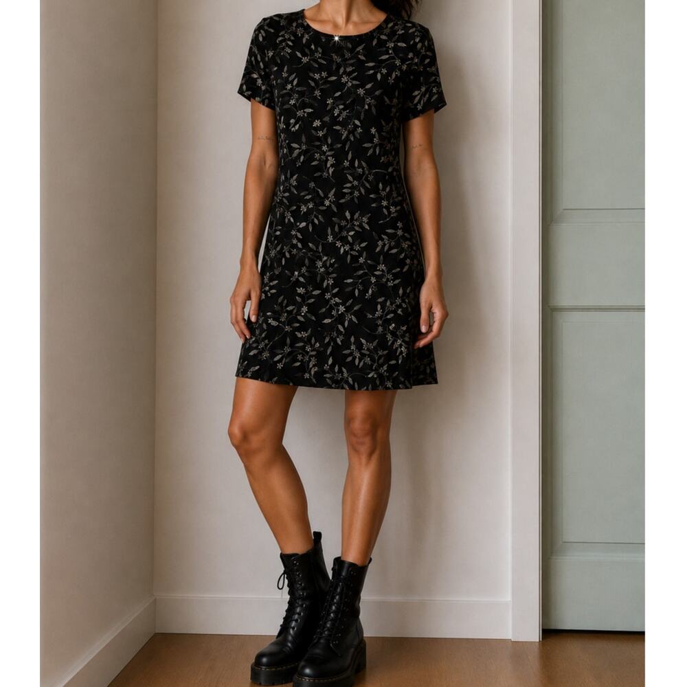 Vintage 90s Black Indie Mini Dress Whimsigoth Soft Grunge-Medium